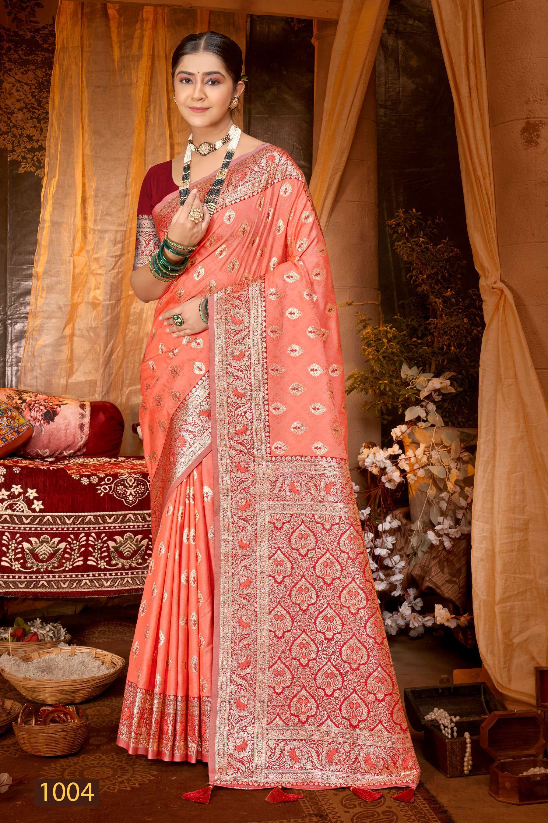 Saroj KARUNA Vol.2 50*600 Heavy silk fabric with jacquard contrast border pallu Saree Wholesale Saree manufacturers in Surat