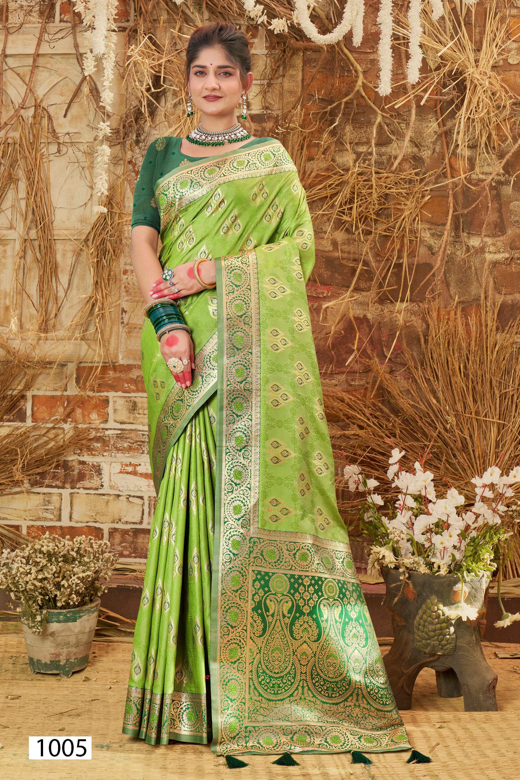 Saroj KARUNA Vol.3 50*600 Heavy silk fabric with jacquard contrast border pallu Wholesale Saree manufacturers in Surat