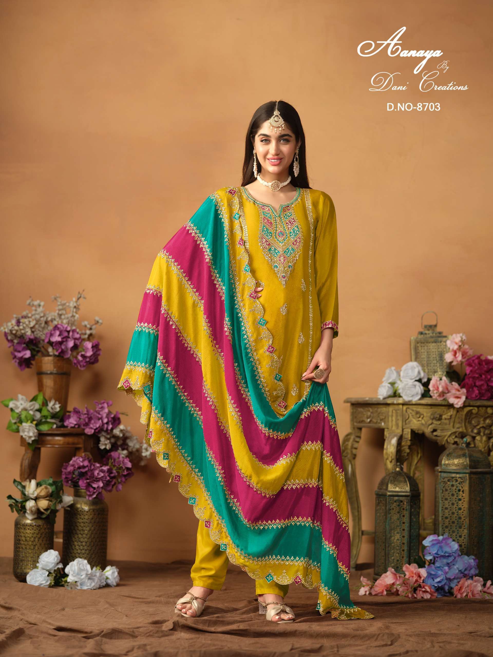 Aanaya Vol 187 Chinon Silk Designer Salwar Suit Wholesale market in india