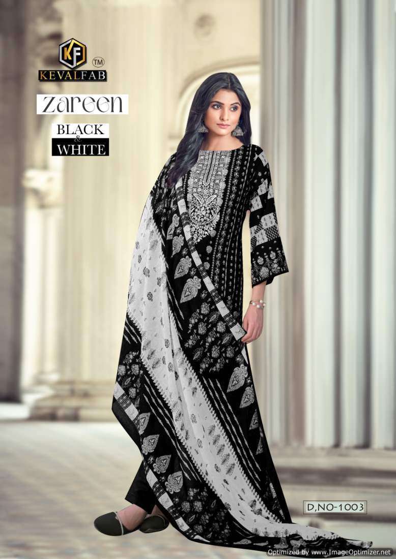 Keval Zareen Black And White – Dress Material - Wholesale manufacturers in surat