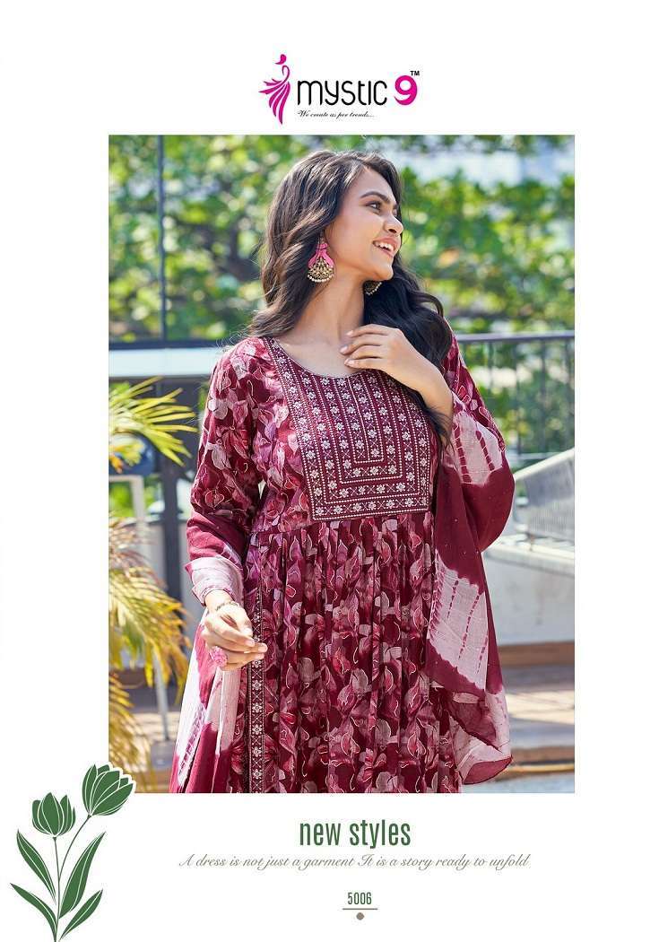 Mystic9 Sara Vol-5 – Nyra Cut Kurti Pant With Dupatta Wholesale Branded kurti manufacturers in Surat