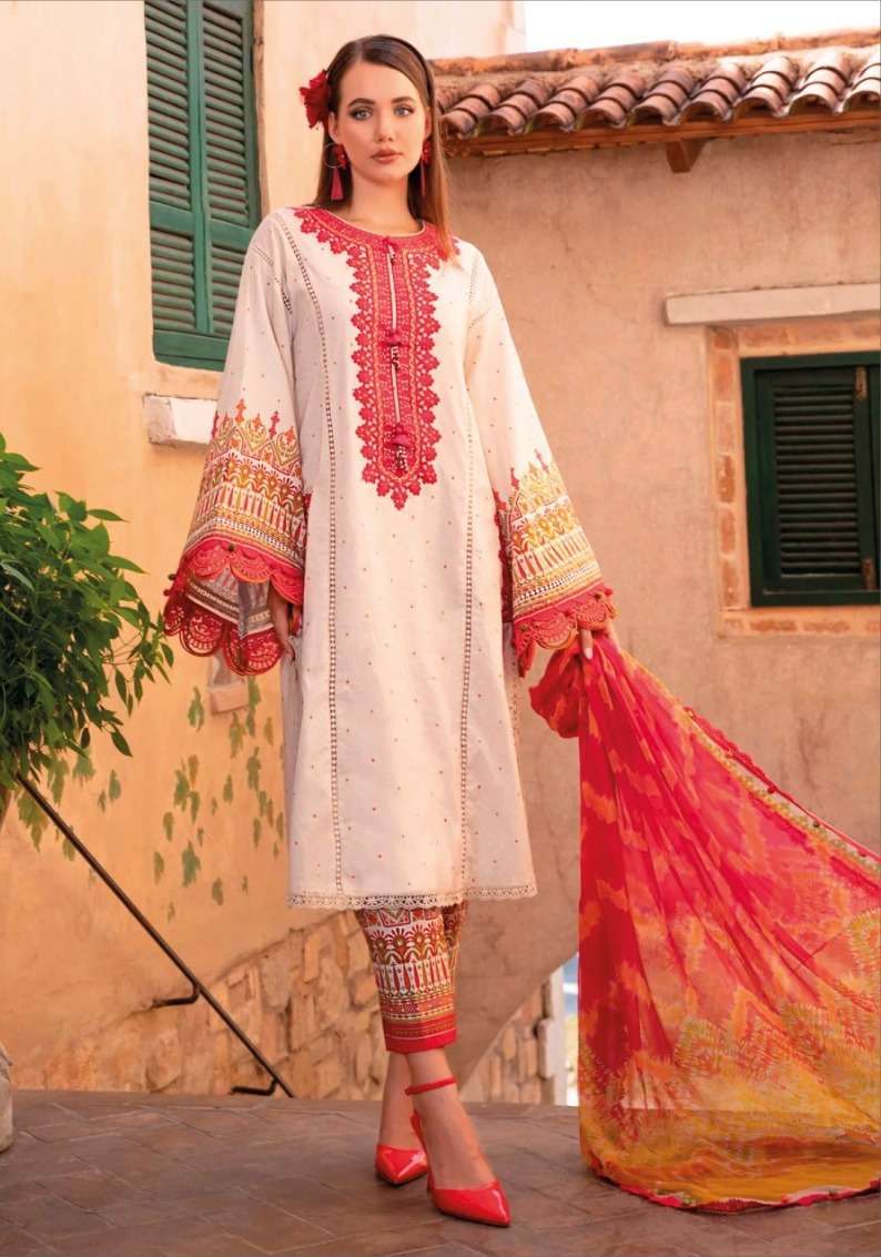 Taj Maria B M Print 143 Chiffon Dupatta Pakistani Suit Wholesale India
