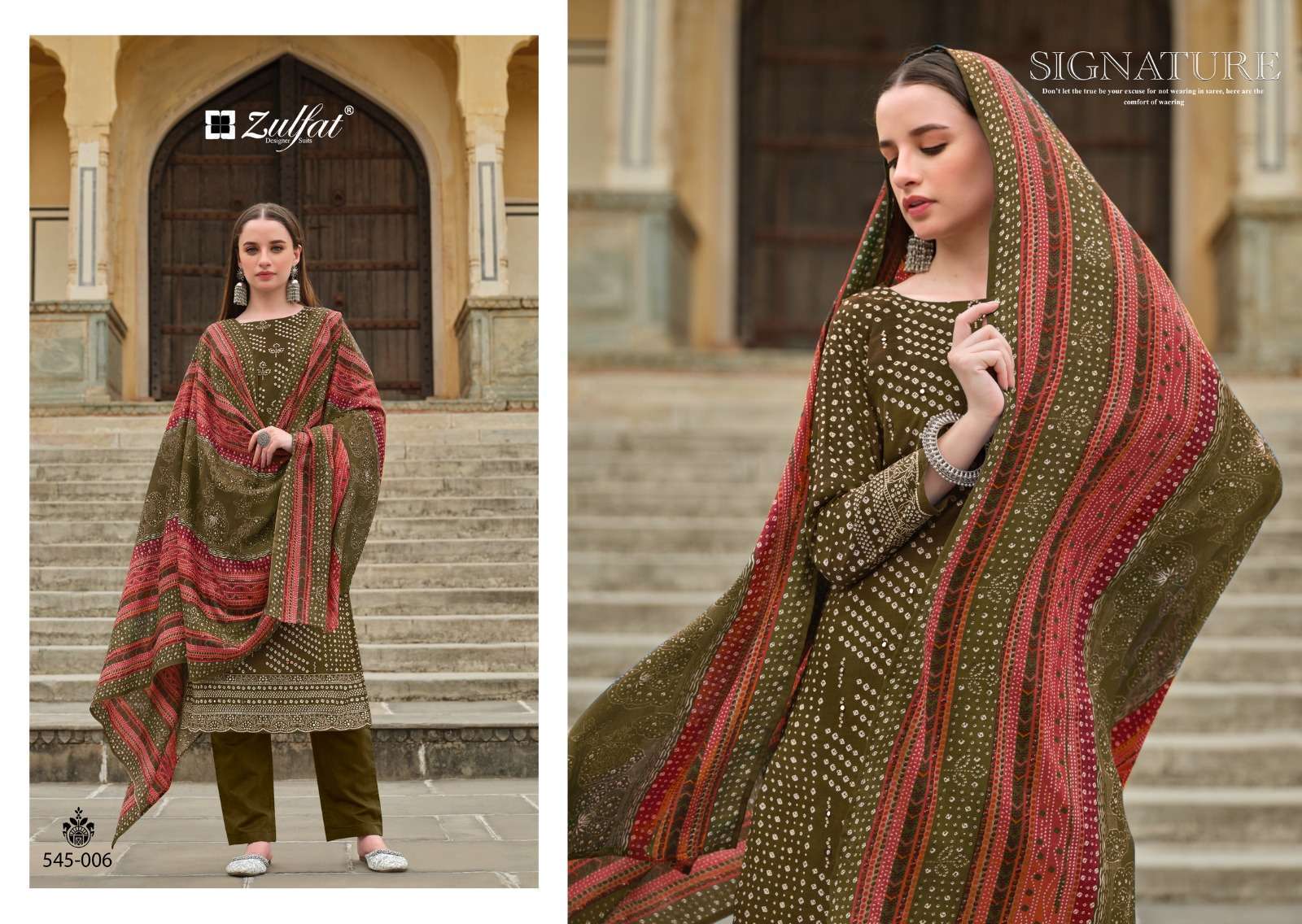 Zulfat Tania Cotton Printed Dress Material Wholesale India