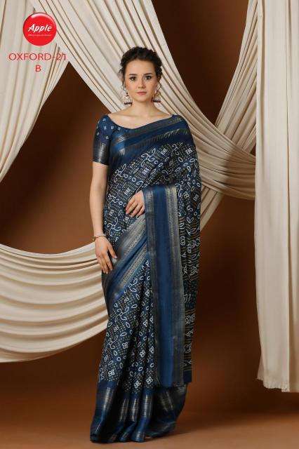 Apple Oxford 21 Blend Printed Saree market in Jaipur