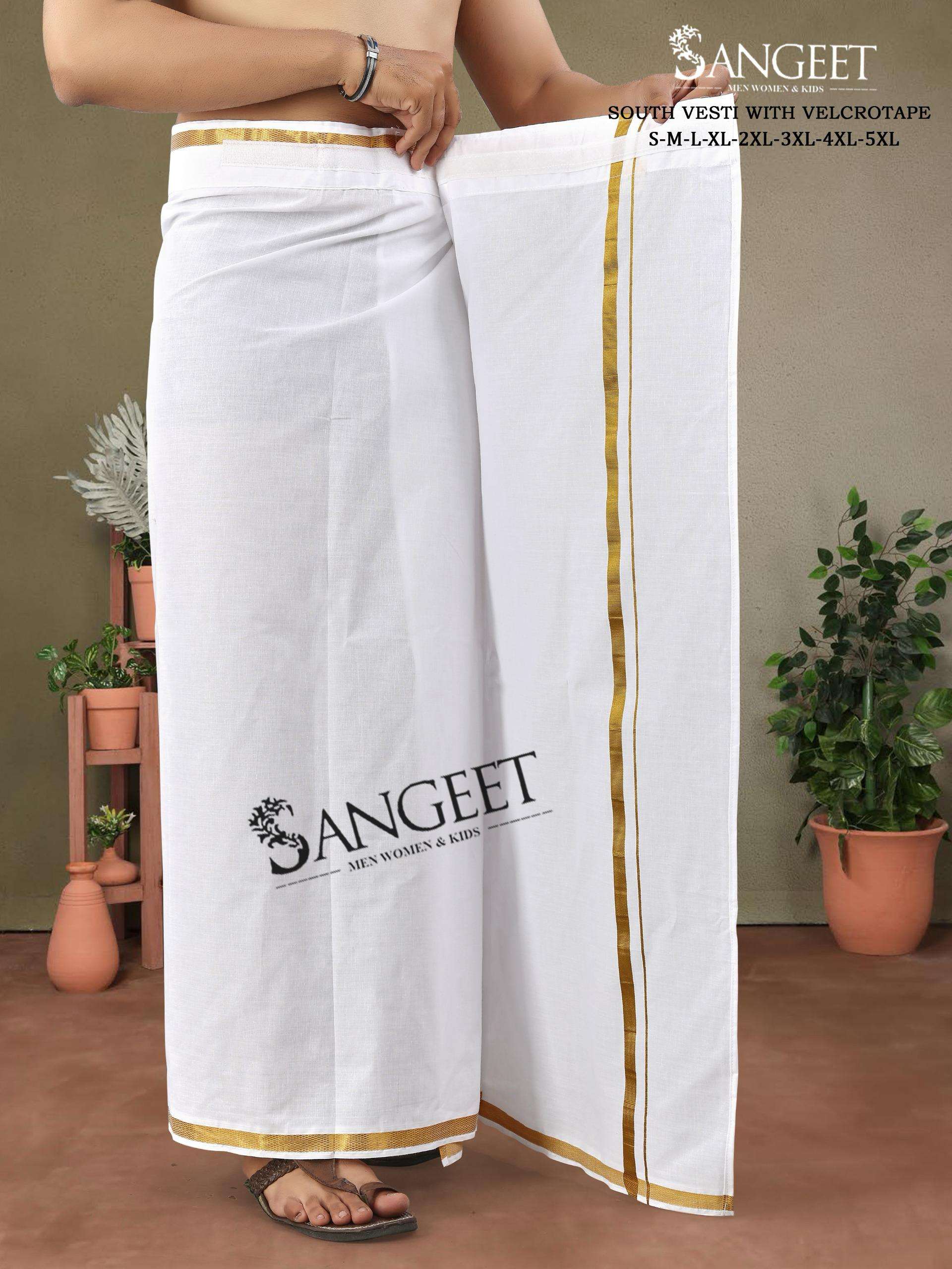Sangeet South Vesti With Velcrotape Cotton Men Vesti