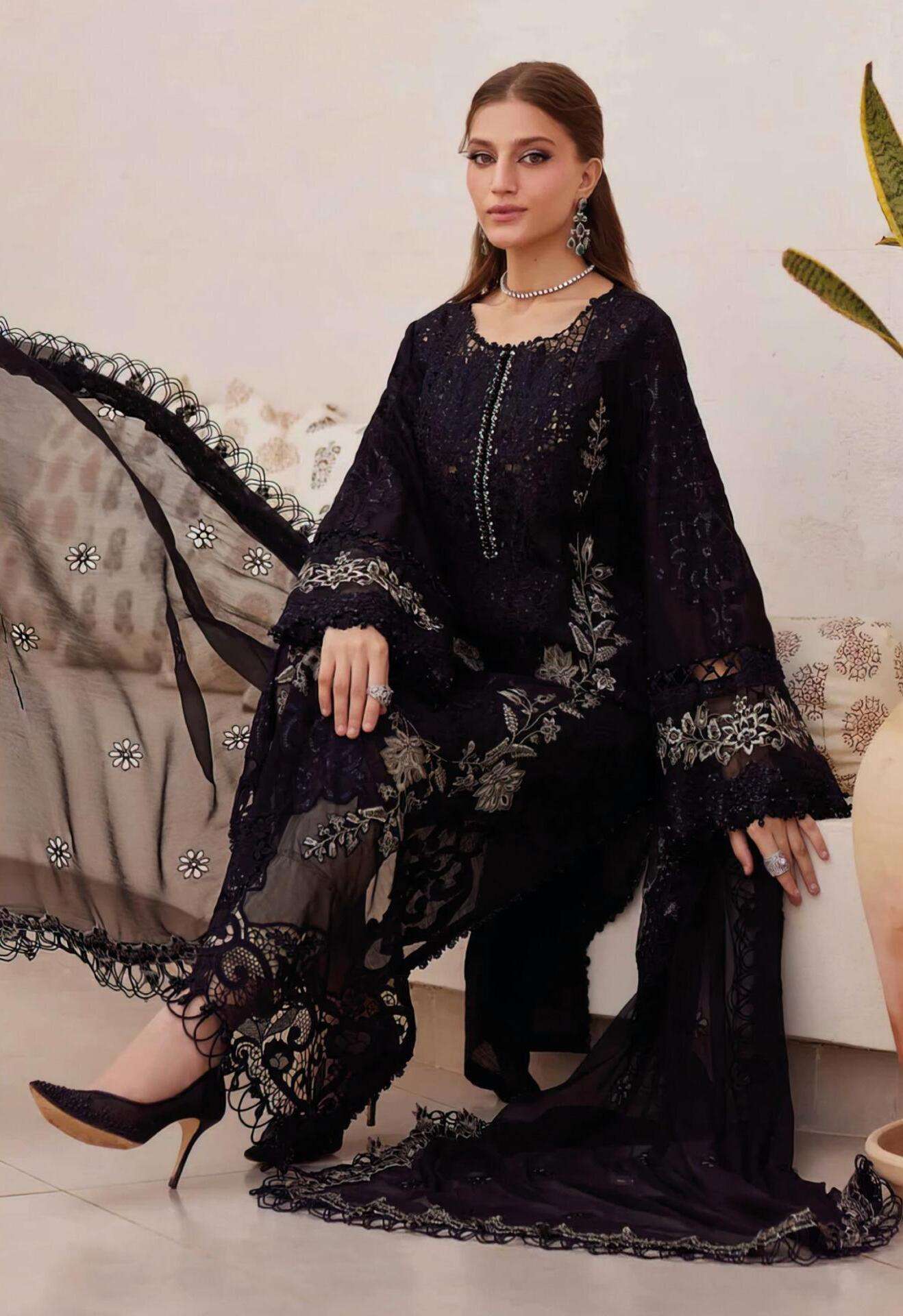 Deepsy Maria B Premium Embroidered 25 vol 2 Nx Cotton Duppatta wholesale pakistani suits in lucknow