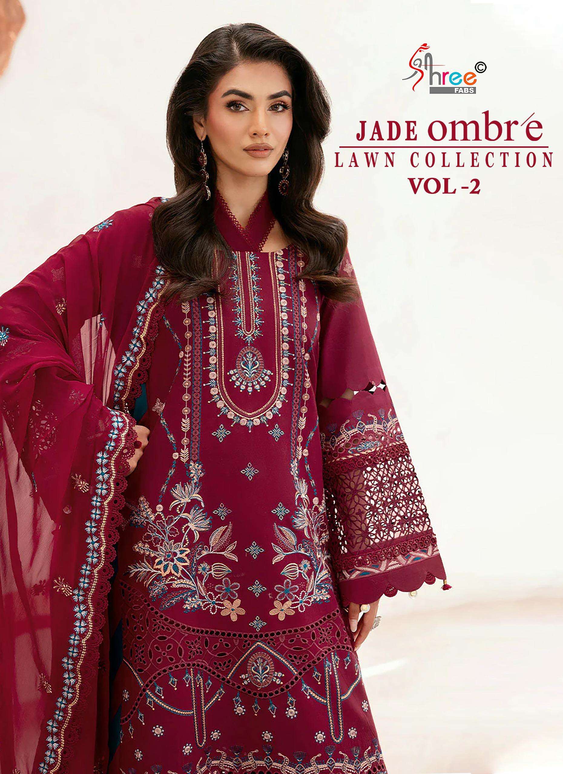Shree Fabs Jade Ombre Lawn Collection Vol 2 pakistani suits wholesaler in india