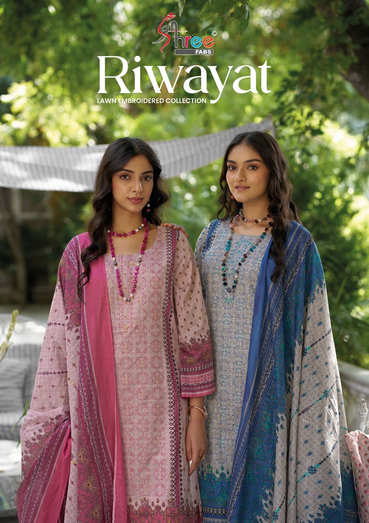 Shree Fabs Riwayat Lawn Emb Collection 2025 pakistani suit in mumbai wholesaler