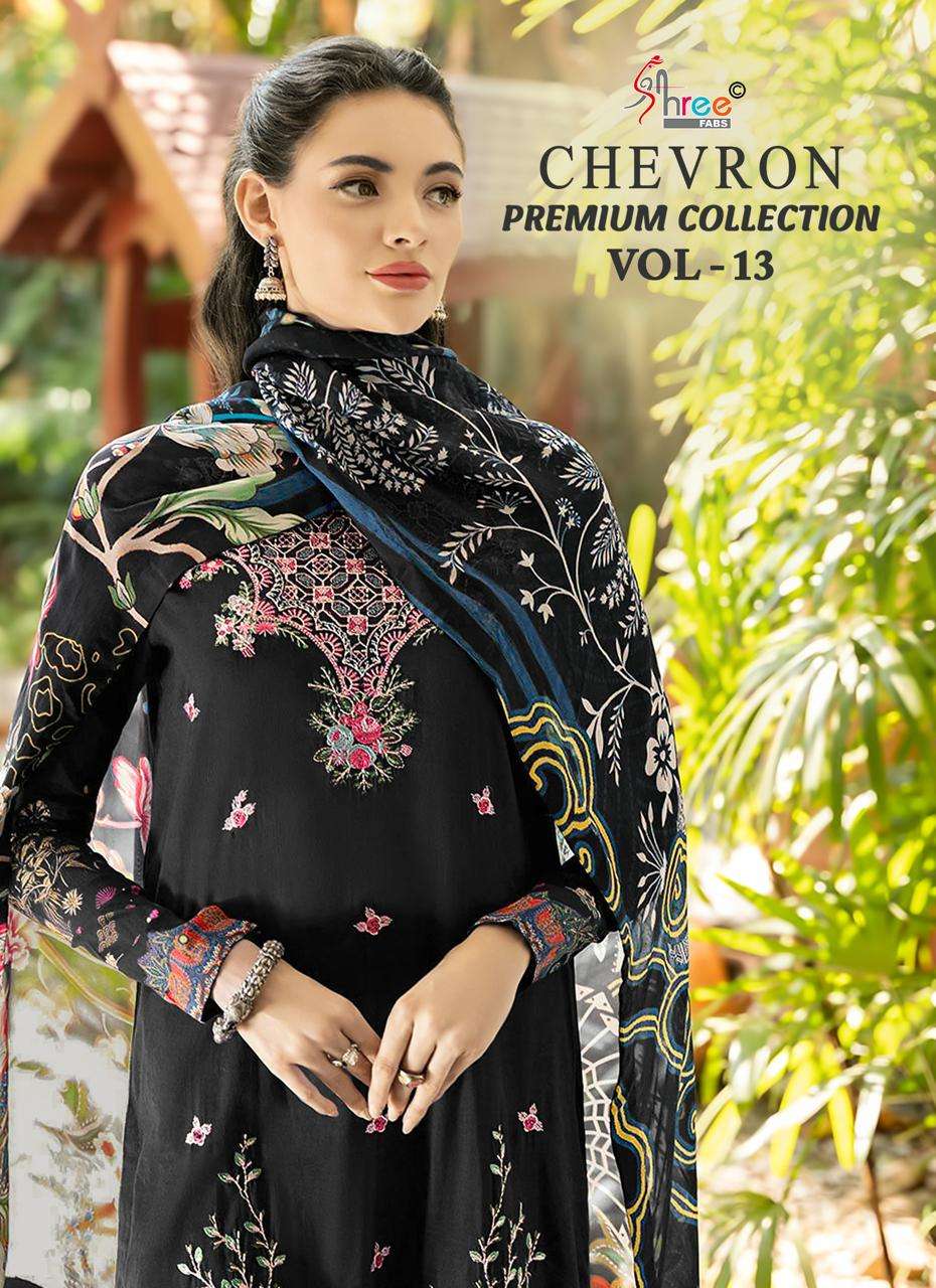 Shree Chevron Premium Collection Vol 13 Chiffon Dupatta pakistani suit set