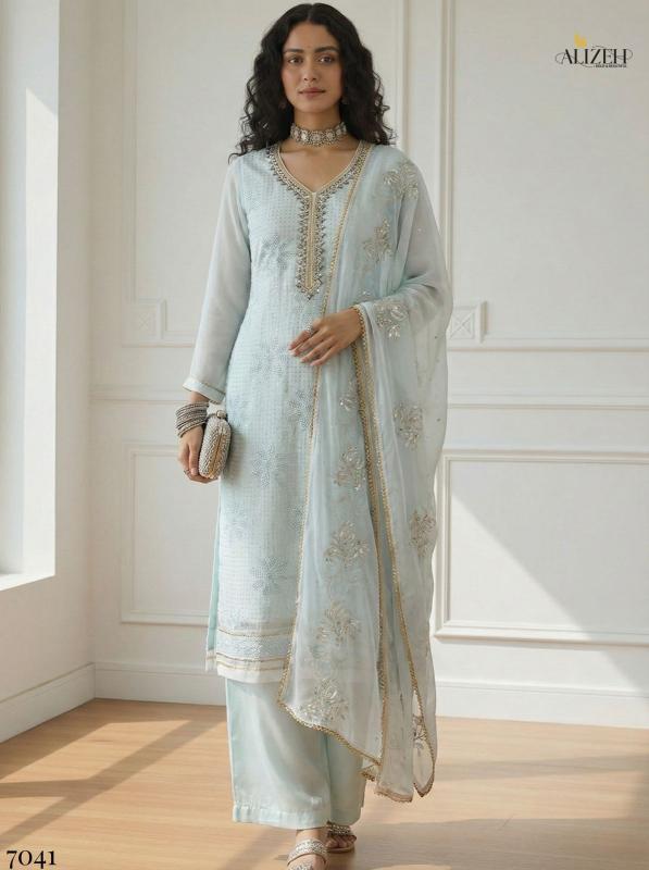 Alizeh 7041 To 7044 catalog whosale designer salwar suits - Sanvari Fashion
