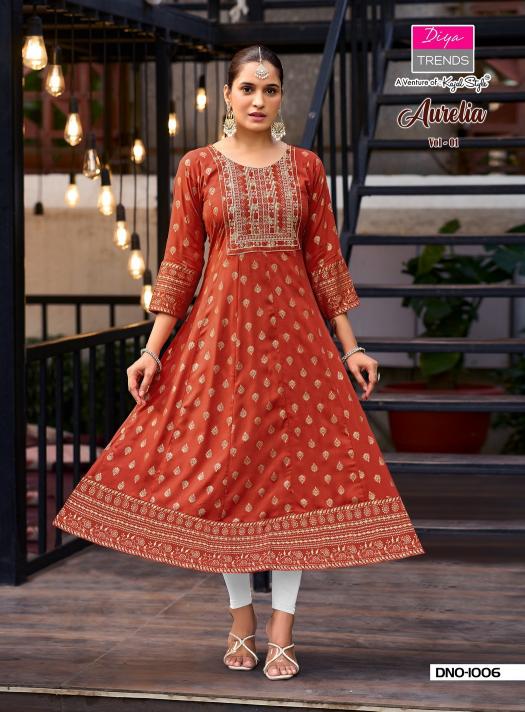 Diya Trends Aurelia Vol 1 catalog w kurtis wholesale - Sanvari Fashion