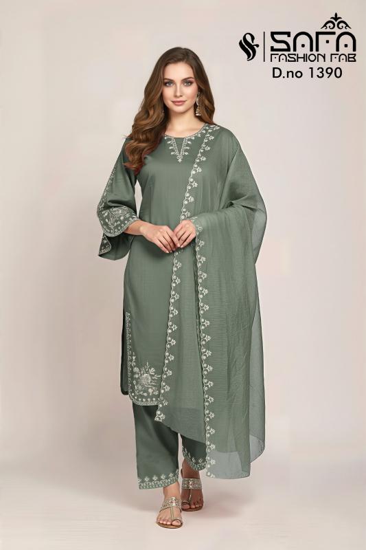 Safa Fashion Fab 1390 catalog pakistani suits wholesalers in surat - Sanvari Fashion