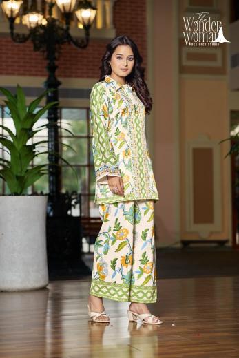 The Wonder Woman W 1013 catalog modest co ord sets pakistan - Sanvari Fashion