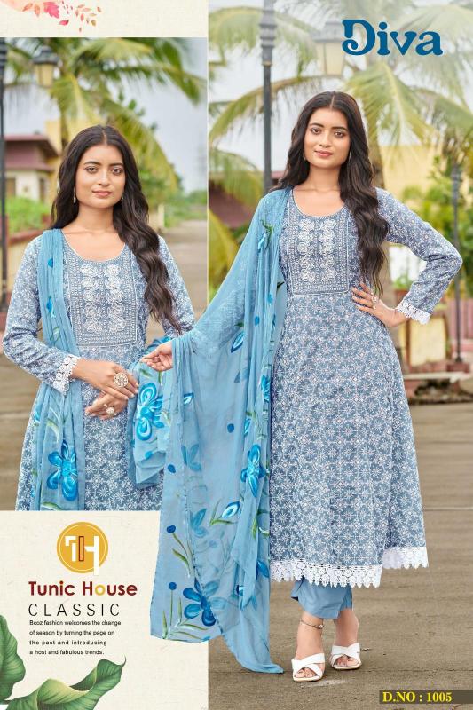 Tunic House Diva catalog wholesale cotton anarkali kurtis - Sanvari Fashion