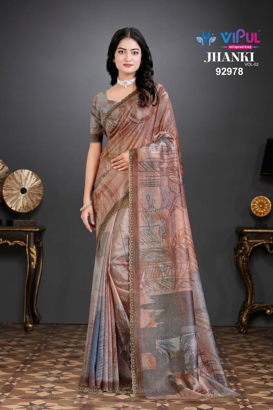 Vipul Jhanki vol 2 catalog organza saree manufacturers in surat - Sanvari Fashion