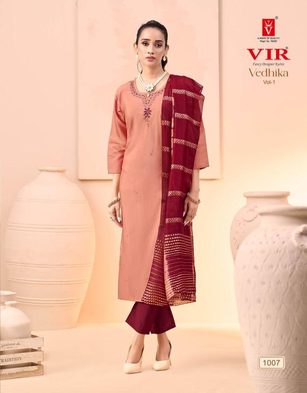 Vir Vedhika vol 1 catalog pose kurti wholesale - Sanvari Fashion