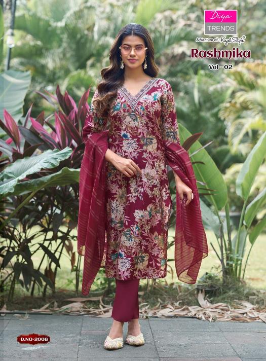 Diya Trends Rashmika vol 2 catalog kurtis in wholesale price - Sanvari Fashion