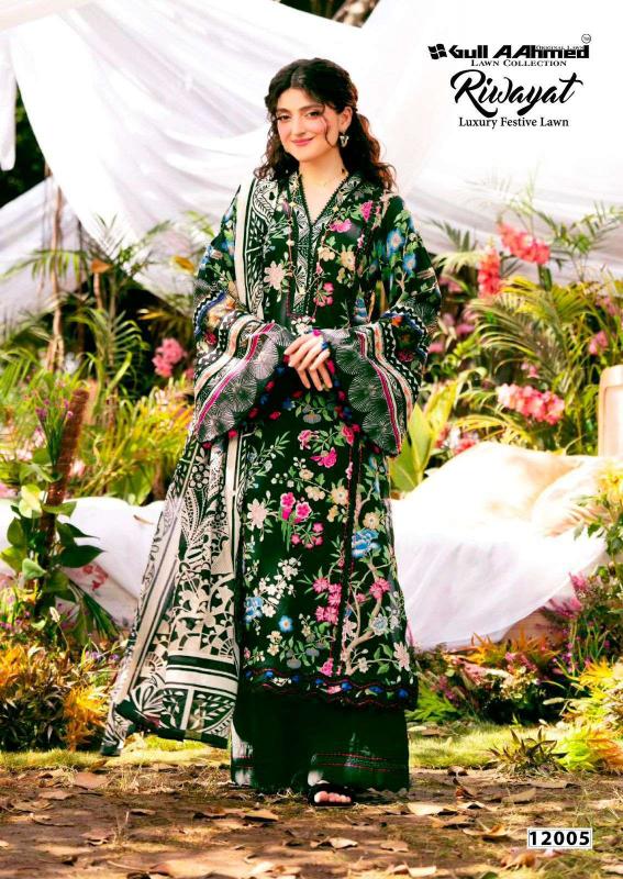 Gull Aahmed Riwayat Vol- 12 – Readymade Karachi Kurti Pant With Dupatta - Sanvari Fashion