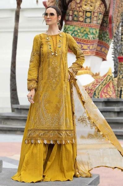 Hazzel Maria B Eid Blockbuster catalog Cotton Dupatta wholesale pakistani suits - Sanvari Fashion