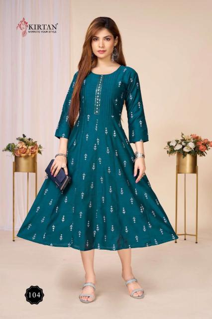 Kirtan Bunawat vol 3 catalog silik anarkali kurtis - Sanvari Fashion