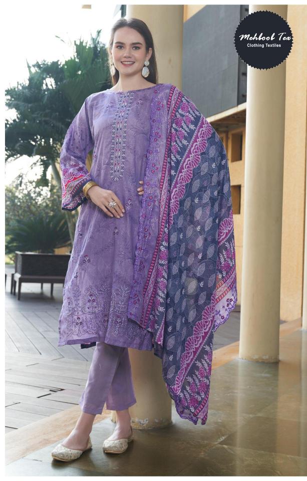 Mehboob Tex 1493 catalog Embroidery Work Pakistani Salwar Kameez - Sanvari Fashion