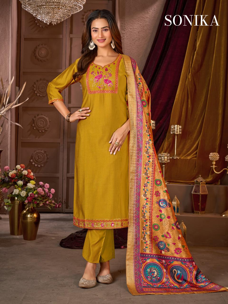 Mukesh Sonika catalog sell kurtis wholesale - Sanvari Fashion