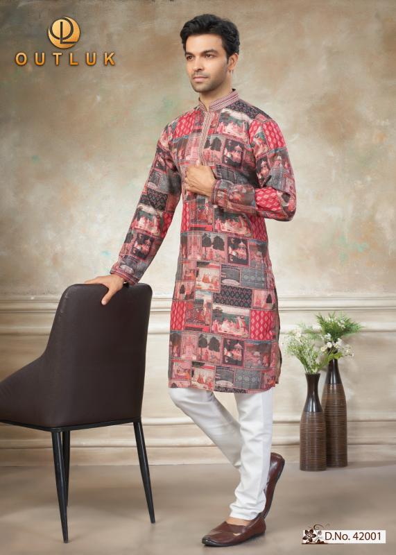 Outluk Wedding Vol 42 catalog wholesale men kurtis buy online - Sanvari Fashion