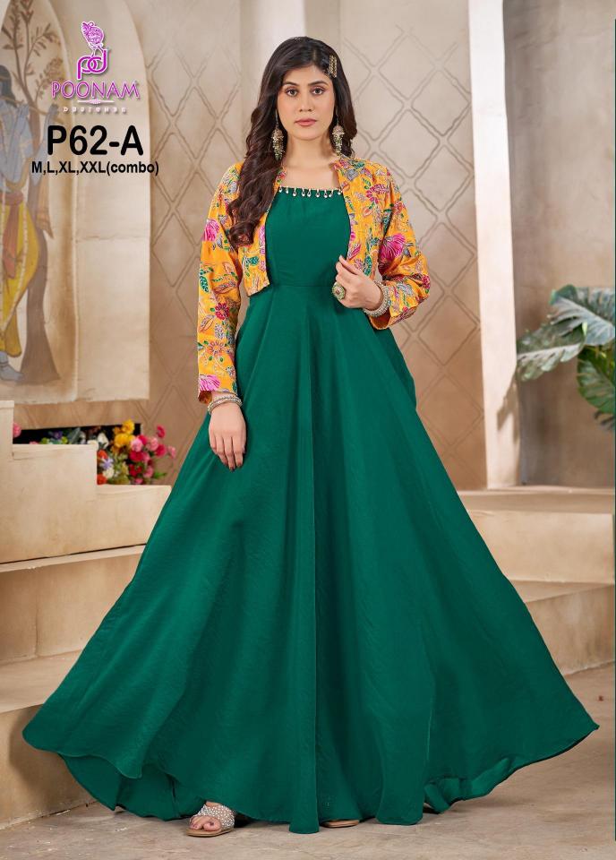 Poonam P62 catalog wholesale long kurti - Sanvari Fashion