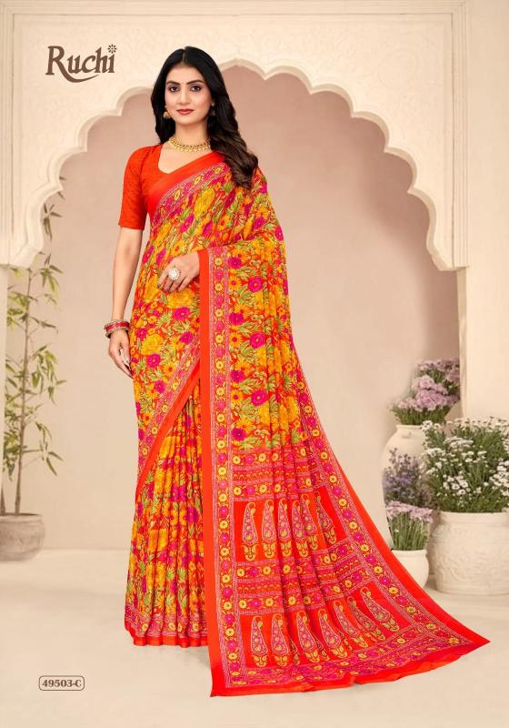 Ruchi Star Chiffon 205 catalog wholesale sarees catalogue in surat  - Sanvari Fashion