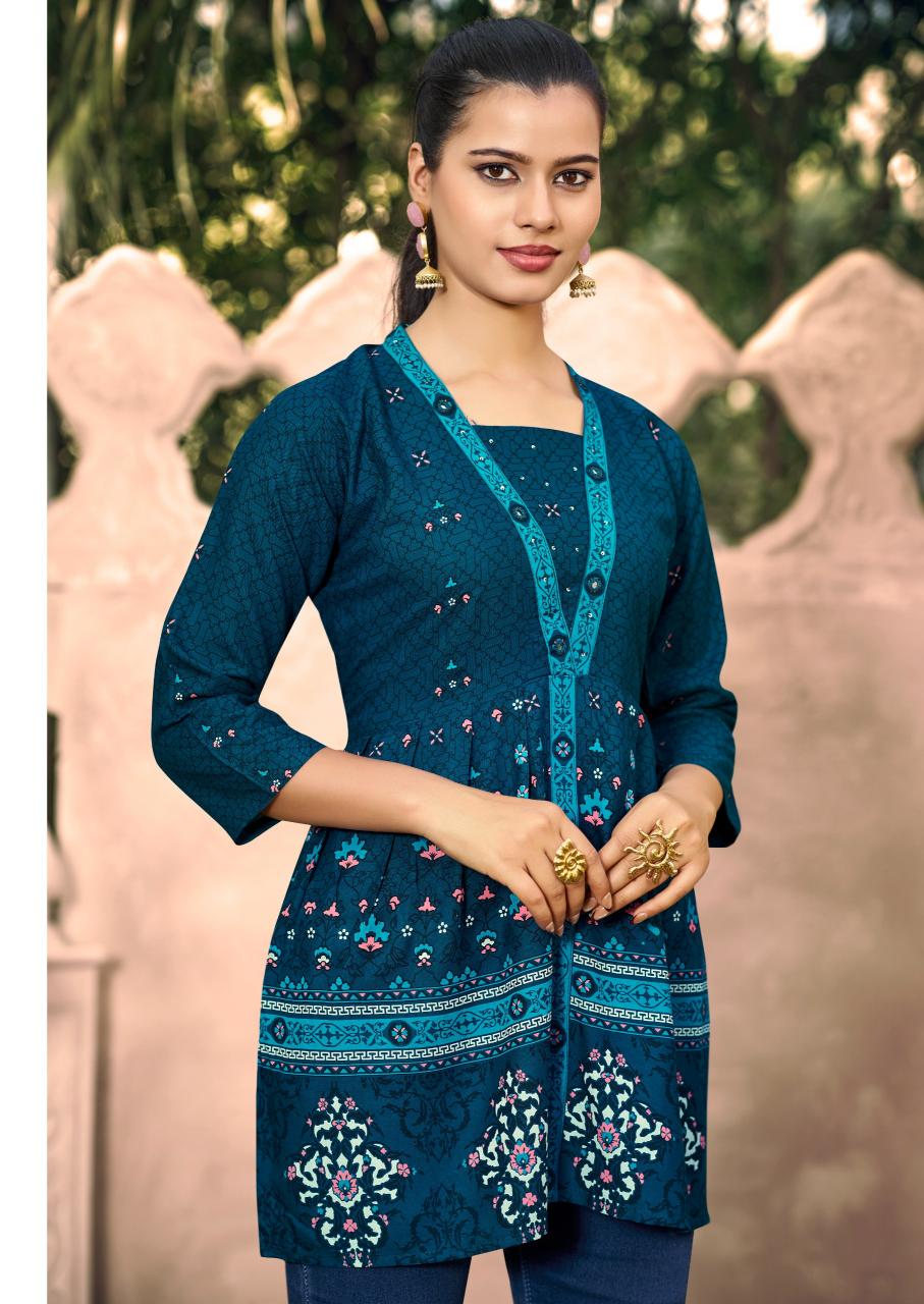 Shreen Western 4 You catalog digital print kurtis wholesale - Sanvari Fashion