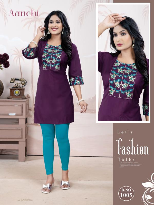 Trendy Aanchi vol 3 catalog womens kurtis wholesale - Sanvari Fashion