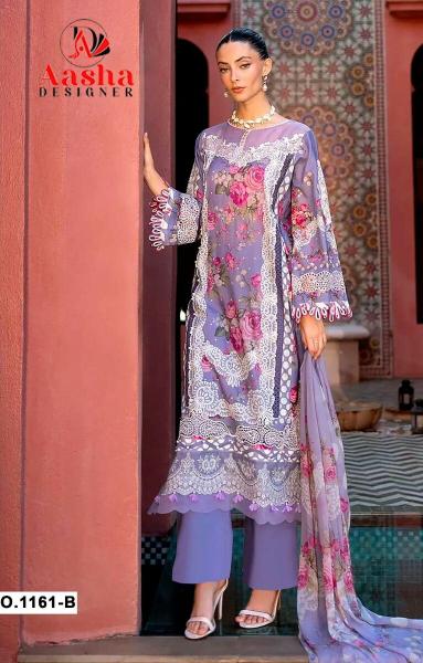 Aasha 1161 A And B catalog Cotton Dupatta wholesale pakistani suits in india - Sanvari Fashion