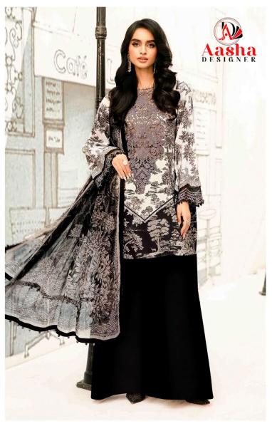 Aasha 1197 A And B catalog Cotton Dupatta pakistani unstitched suits wholesale - Sanvari Fashion
