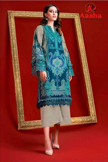 Aasha 1198 catalog Cotton Dupatta pakistani suits wholesalers in mumbai - Sanvari Fashion