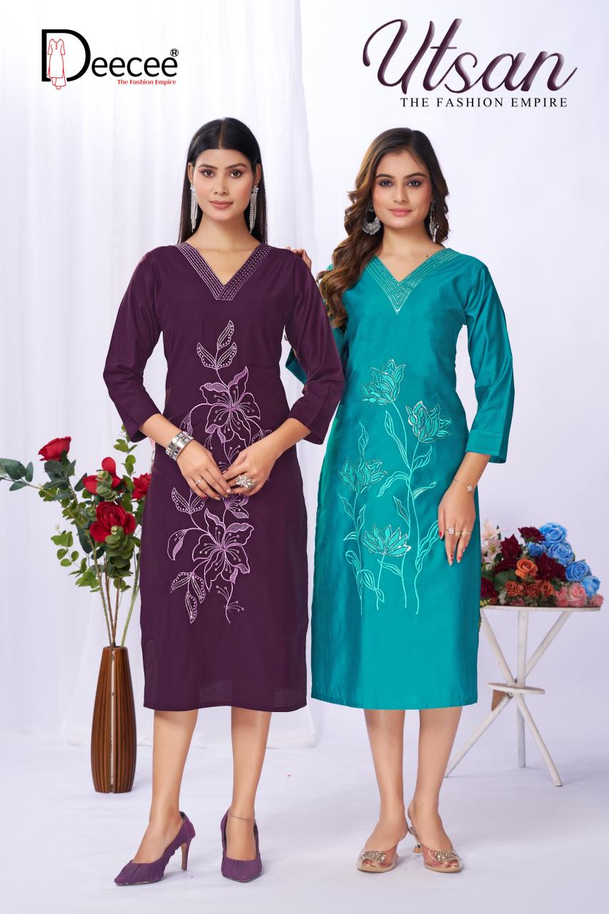 Deecee Utsan catalog wholesale kurti collection - Sanvari Fashion