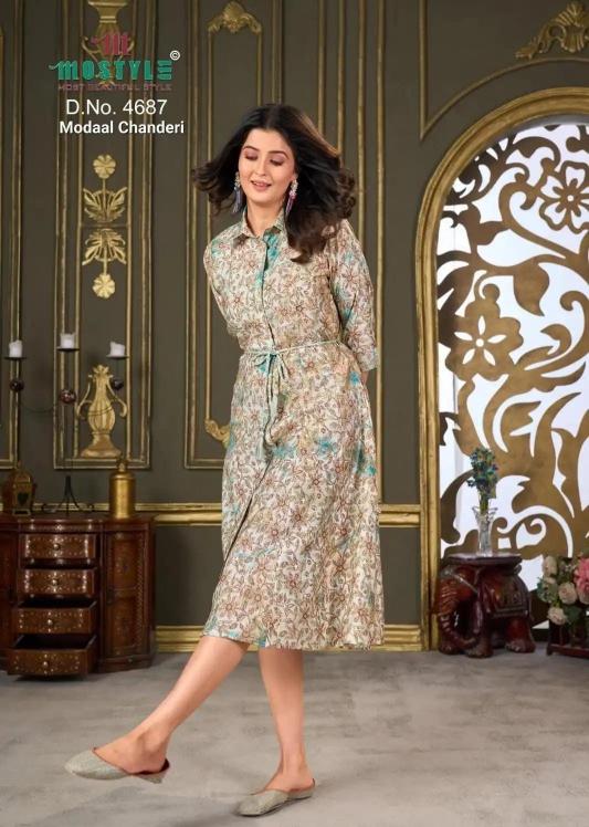 Mostyle 4687 catalog knee lenth long western wear - Sanvari Fashion