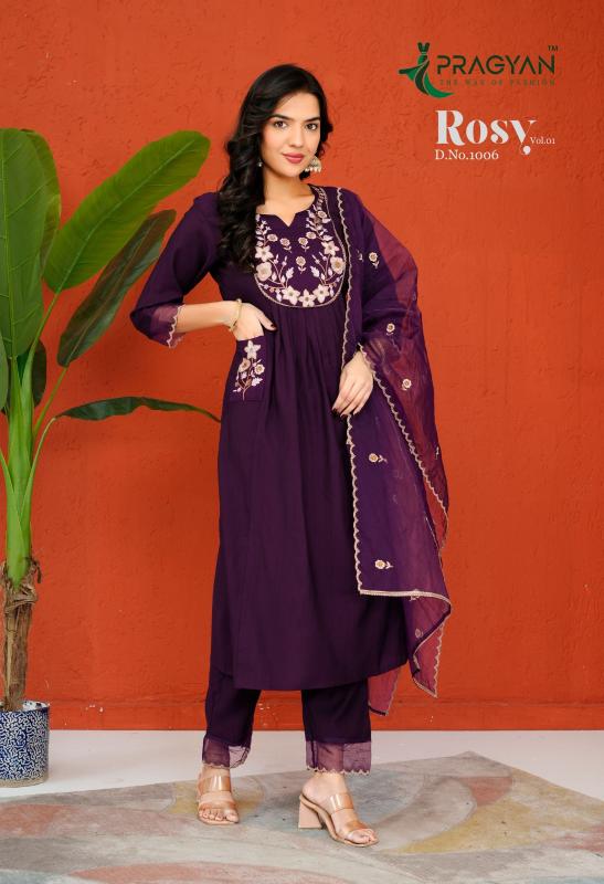 Pragyan Rosy Vol 1 Catalog ladies designer kurti wholesaler and manufacturer - Sanvari Fashion