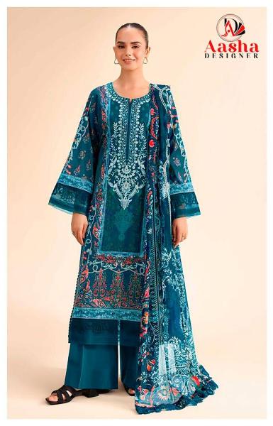 Aasha 1209 A And B Caralog Chiffon Dupatta pakistani suits catalogue wholesale - Sanvari Fashion