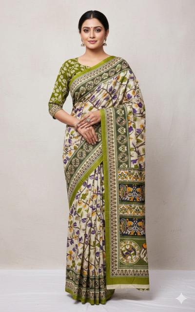 Dazira Kalamkari vol 4 catalog pure cotton sarees wholesale suppliers - Sanvari Fashion
