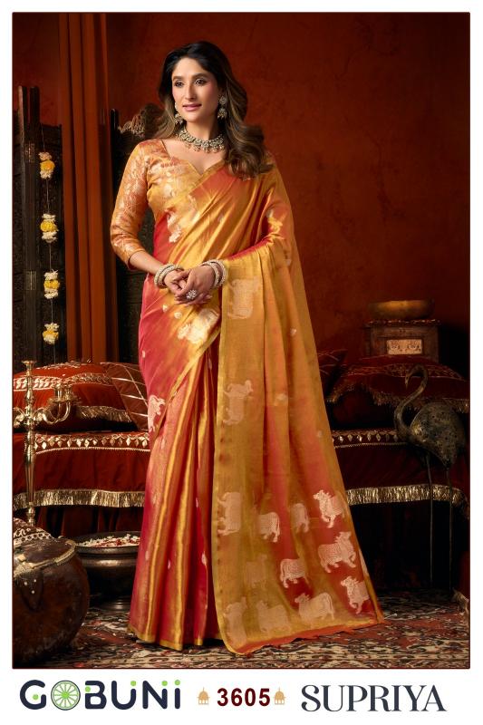 Gobuni Supriya catalog tissue silk sarees - Sanvari Fashion