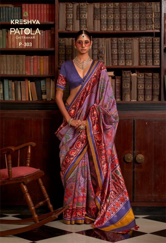 Kreshva Patola Chitrahar catalog silk saree wholesale market in mumbai - Sanvari Fashion