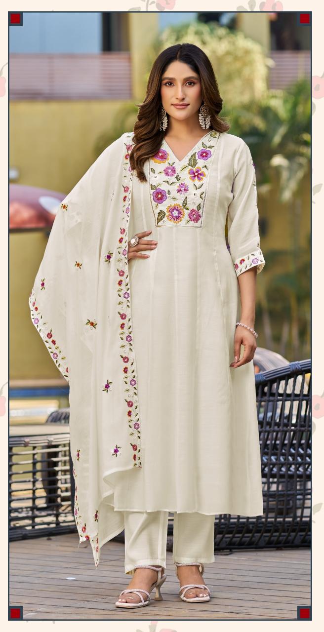 Ladies Flavour 3406 & 3407 catalog white kurti wholesale - Sanvari Fashion