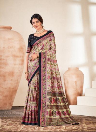 Vipul Ivory Silk vol 18 catalog sarees wholesale price - Sanvari Fashion