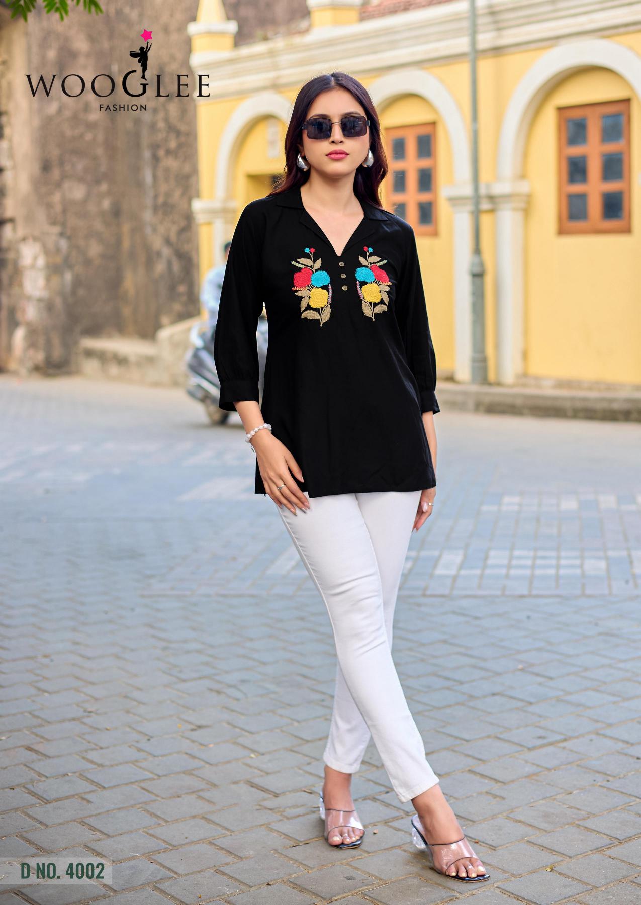 Wooglee Liyana catalog rayon kurtis top wholesale - Sanvari Fashion