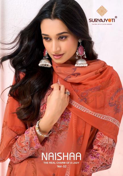 Suryajyoti Naishaa Vol-52 Wholesale dress materials in Surat - Sanvari Fashion