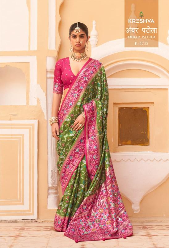 Kreshva Ambar Patola catalog saree wholesale market in mumbai - Sanvari Fashion