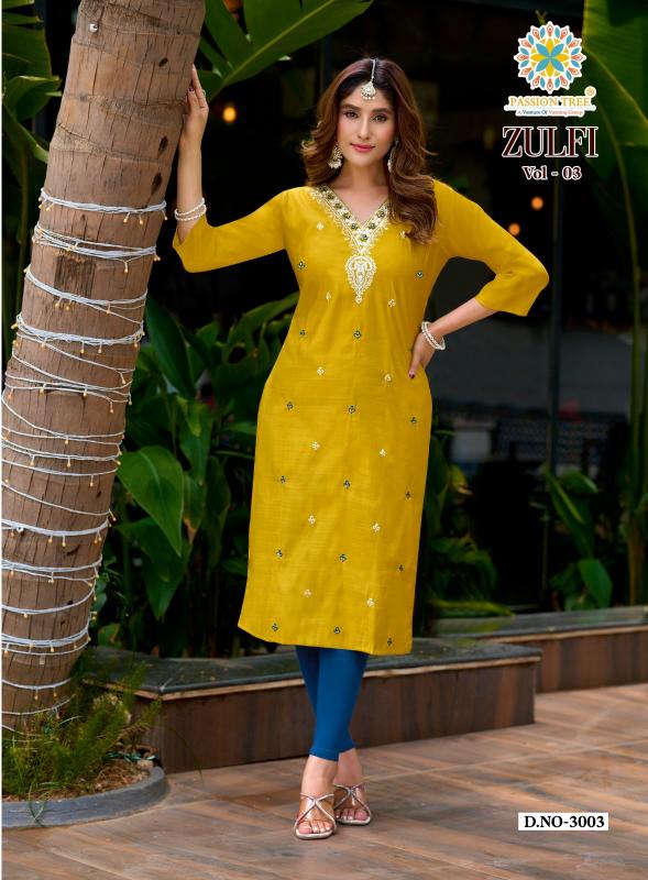 Passion Tree Zulfi vol 3 catalog wholesaler indian style kurtis - Sanvari Fashion