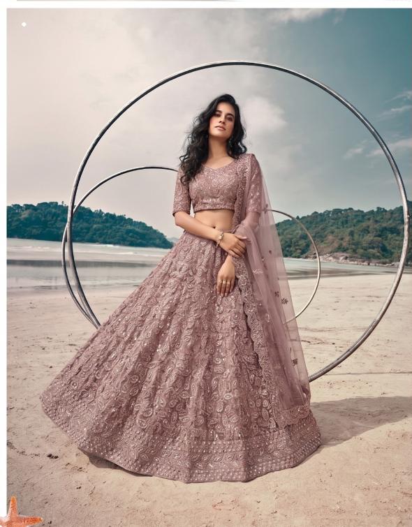 Senhora pure Butterfly net lehengha choli wholesaler in surat - Sanvari Fashion