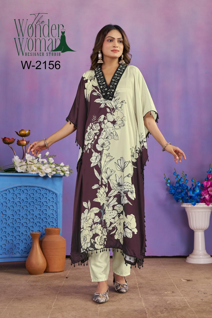 The Wonder Woman W 2156 catalog kaftan kurtis wholesale - Sanvari Fashion