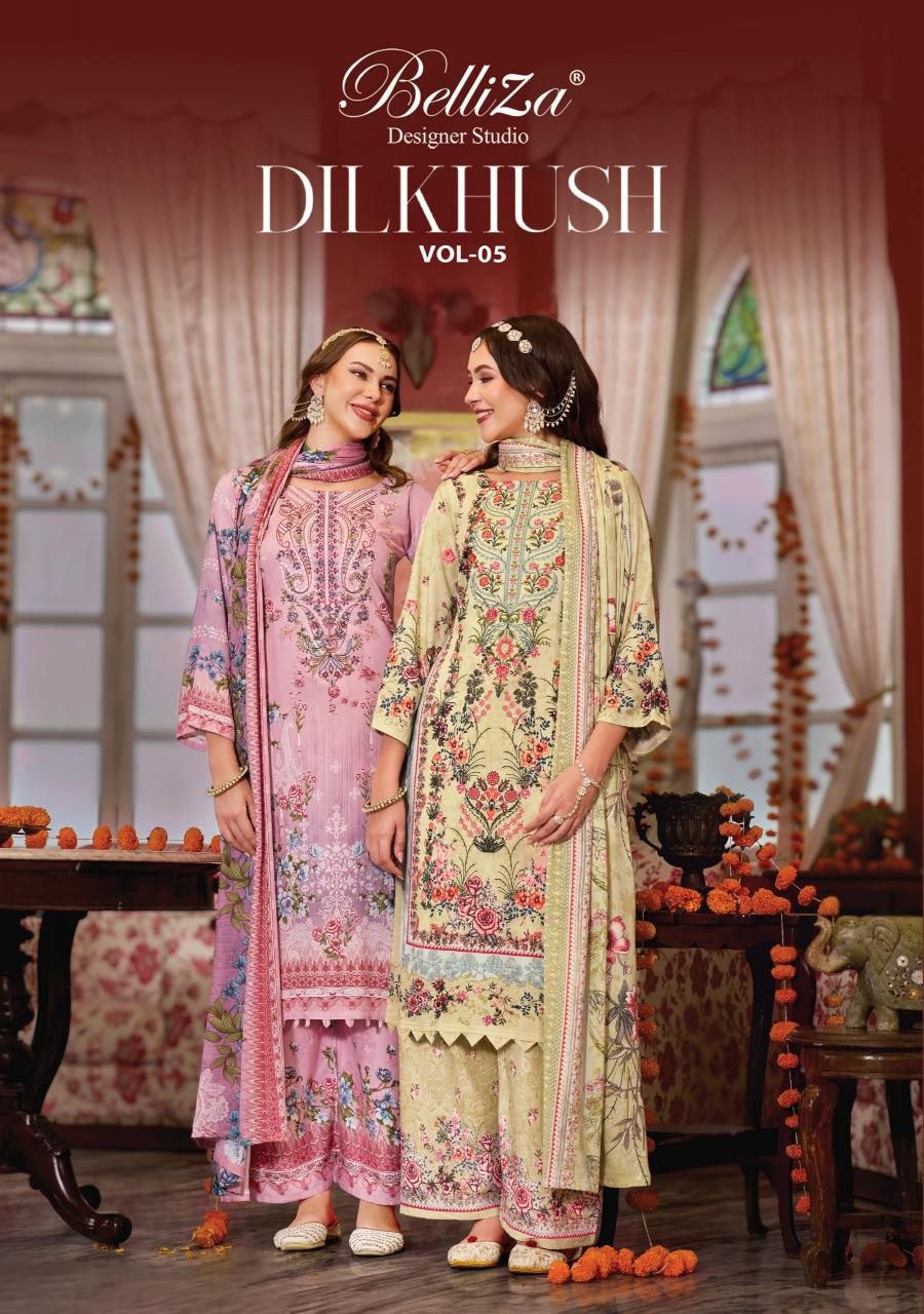 BelliZa Dilkhush vol 5 catalog dress materials exporters in surat - Sanvari Fashion